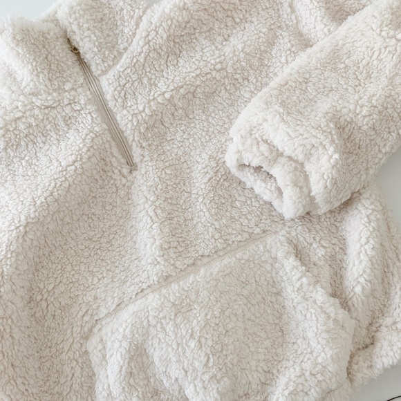 HALF ZIP SHERPA PULLOVER - OFF WHITE SNOW - Picture 12 of 12